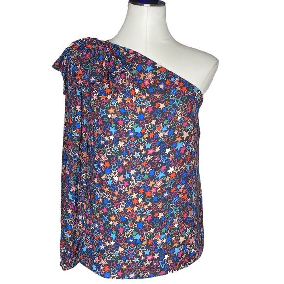 J. Crew One-shoulder Kaleidoscope Star Print Top size 8 - Picture 16 of 16